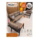 HouseART BELLA 3+1+1 , Balkon, Bahçe - Cafe , Teras , Metal Kanepe Koltuk Takımı ,Çay Seti