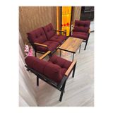HouseART Menekşe Balkon, Bahçe,teras,cafe - Salon - Metal Kanepe Koltuk Takımı - 2 1 1 Sehpa