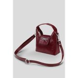 Housebags Bordo Fiyonk Aksesuarlı Uzun Askılı Minimalist Omuz Çantası 283