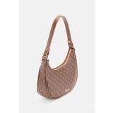 Housebags Kadın Logo Desenli Kahverengi Oval Omuz Çantası 240