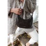 Housebags Kadın Siyah Krokodil Oval Omuz Çantası 240