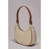 Housebags NATURAL CAPRI HASIR OMUZ ÇANTASI – PU DERİ DETAYLI