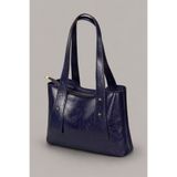 Housebags Safir Lacivert Dokulu Kadın Omuz Çantası – Gold Metal Detaylı Fermuarlı Everyday Tote Bag 287