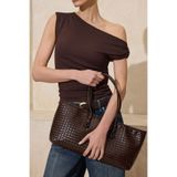 Housebags Siena Chocolate Örgü Kadın Omuz Çantası