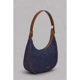 Housebags Urban Denim Hobo Omuz Çantası – Kontrast PU Deri Askılı