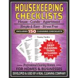 HOUSEKEEPING CHECKLISTS FOR CLEANING (150): Professional Home Cleaning Checklist System | Daily & Deep Cleaning Use | 150 Cut Out/Tear Out House ... Airbnb, Condos, & Apartments | 8.5x11 Inches