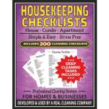 HOUSEKEEPING CHECKLISTS FOR CLEANING (200): Professional Home Cleaning Checklist System | Daily & Deep Cleaning Use | 200 Cut Out/Tear Out House ... Airbnb, Condos, & Apartments | 8.5x11 Inches