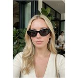 Houseofeyeris NYXIA SİYAH ÇERÇEVE İnce Cat Eye GÜNEŞ GÖZLÜĞÜ – Siyah Lens Şık Kadın Model – UV400 Koruma