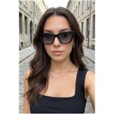 Houseofeyeris SABLEA SİYAH ÇERÇEVE Wing Cat-Eye / Dikdörtgen GÜNEŞ GÖZLÜĞÜ – Siyah Lens Şık Kadın Model – UV400