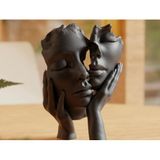 Housetrend Ethereal Embrace Modern Soyut Heykel – Estetik Çift Yüz Biblo ve Sanatsal Ev Aksesuarı – 3D Yazıcı Tasarımı Masaüstü Heykel, Ofis ve Salon Dekorasyonu (Mat Siyah)
