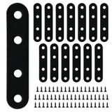 HOUYITOU 14 Parça Siyah Düz Düz Askı, Paslanmaz Çelik Sağlam Askılı, Ahşap Mobilya Sandalye Çekmece Dolabı için Düz Metal Askı 56 Parça Dayanıklı Vidalar (7,6 x 1,6 cm)