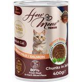 How Meow Yetişkin Kedi Maması Somonlu Parça Etli Konserve 400GR 12 Adet