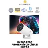Howear HY300 720P Android Wireless Bluetooth Destekli 180 Derece Dönebilen Projeksiyon Cihazı Beyaz
