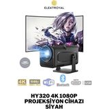 Howear HY320 4K Çözünürlükte Bluetooth Destekli Projeksiyon Cihazı Siyah LED Işık Kaynağı