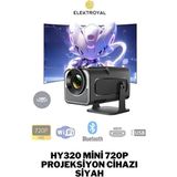 Howear HY320 Mini 720P Projeksiyon Cihazı Bluetooth Destekli LED Işık Kaynağı ile Yüksek Parlaklık - Siyah