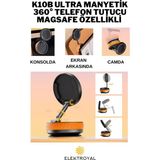 Howear K10B Ev Araba Her Alana Uyumlu 360 Derece Dönebilen Çok Açılı Magsafeli Vantuz Telefon Tutucu - Beyaz