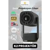 Howear K2 Şarjlı Projeksiyon Cihazı Android Bluetooth Ev Sineması Projektör - Siyah