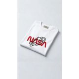 Hoxie Unisex Düz Renk Nasa Dijital Baskılı Bisiklet Yaka Basic Tişört - 0 Beyaz - 2XL