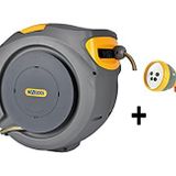 Hozelock 2401-3460H Duvara Monte 20 m Hortumlu Otomatik Geri Sarmalı Hortum Toplama Makara Seti + 2669H Multi Sprey Yuvarlak Başlıklı 5 Ayarlı Hortum Tabancası HEDİYELİ
