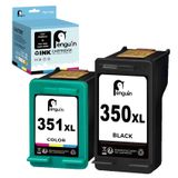 HP 350 XL 351 XL Deskjet D4260 Officejet J5780 J6410 için Penguin Yeniden Üretilmiş Yazıcı Kartuşu (1 Siyah, 1 Renkli)