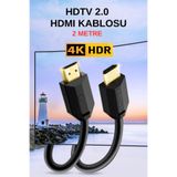 HP 4k Full HD Yüksek Hızlı Hdmi Kablosu 3D HDR 2160P 60Hz HDTV 2 Metre | PS3 PS4 PS5 TV PC Uydu Uyumlu