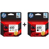 Hp 650 Orijinal Kartuş Seti (Siyah CZ101AE + Renkli CZ102AE) – Deskjet 1015, 1515, 2545 Uyumlu - PRO Set - 4 Renk
