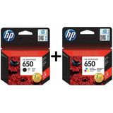 Hp 650 Orjinal Renkli Kartuş - Hp Deskjet Ink Advantage 1515 Aio Yazıcı Uyumlu - Siyah+Renkli