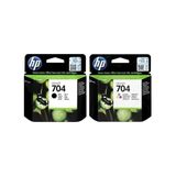 HP 704 Siyah ve Renkli Kartuş Seti CN692AE-CN693AE Uzun Ömürlü Yüksek Kapasite Ofis ve Ev Kullanımı - Renkli - Siyah