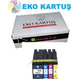 Hp 938XL Kartuş Muadil Yüksek Kapasite Pro 9720/9730/9110B/9120B9130/ set 4 renk - Siyah - Kırmızı - Sarı - Mavi