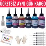 Hp C6250 C6280 C6283 6X100ml Muadil Mürekkep Seti Duruınk 6 Renk Dolum Photosmart Kartuş Dolum Mürekkebi