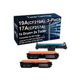 HP CF219A) Drum Unit & 17A (CF217A) Toner 2+1 MFP M130a M130nw M102a M102w Printer (Black)