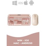 HP Combo 2.4g+Bt1+Bt2 Mac Wın Ios Çoklu Cihaz Bağlantılı Kablosuz Bluetooth Türkçe Q Klavye Mouse Seti - Altın