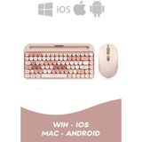 HP Combo 2.4g+Bt1+Bt2 Mac Wın Ios Çoklu Cihaz Bağlantılı Kablosuz Bluetooth Türkçe Q Klavye Mouse Seti - Bej