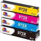 HP için 973X 973 X Mürekkep Kartuşları 973X HP Pagewide Pro MFP 477dw 577dw 452dw 452dw 452dn 552dw MFP 577dz 477dn P55250dw MFP P57750dw Yazıcı (Siyah, Cam Göbeği, Macenta, Sarı) 4 Paket