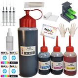 HP J5785 J5790 J6410 (350 351XL) KARTUŞ DOLUM SETİ 500ML SİYAH+3X100ML RENKLİ