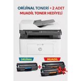 Hp Laser M137FNW+2T 4ZB84A Wi-Fi + Fotokopi + Tarayıcı Çok Fonksiyonlu Lazer Yazıcı 2 Adet Muadil Toner Hediyeli - Beyaz