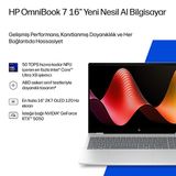 HP OmniBook 7 AI 16-BH0003ST D30MXEA Ultra X7 358H 32GB RAM 1TB SSD Windows 11 Home 16 inç Laptop