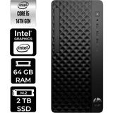 HP Prodesk 2 Tower G1I i5 14500 Masaüstü Bilgisayar 64GB RAM 2TB SSD FreeDOS + Per4 USB B6XX1ETPN315