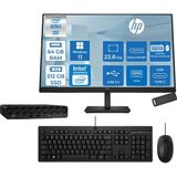 Hp Prodesk 4 Mini G1I Intel® Core™ Ultra 5 225T 4,9ghz 64GB Ddr5 512GB SSD Intel®graphics WIN11PRO +23.8 100Hz Monitör Mini Masaüstü Bilgisayar 24BY6X8ETP22+ZETTAUSBBELLEK - Windows 11 Pro