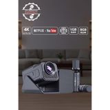 HP-SP01 Edition Projeksiyon Speaker Mikrofon 3in1 Taşınabilir Android 11 Akıllı Sinema 1GB RAM 8GB ROM 4K Destek