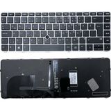 Hp Uyumlu Elitebook 840 G4 (3Jx81es), 840 G4 (3Jx89es) Işıklı Klavye Siyah Tr Gümüş Çerçeveli