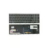 Hp Uyumlu Elitebook 850 G6 (151N7ep), 850 G6 (169K9ec) Işıklı Klavye Siyah Tr Gümüş Çerçeveli