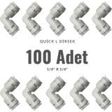 HP Water Tüm Su Arıtma Cihazları Ile Uyumlu Quick L Dirsek (1/4''X1/4'') 100 Adet