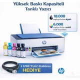 Hp Wi-Fi Destekli Renkli Akıllı Tanklı Yazıcı Kablosuz Fotokopi ve Tarama Özellikli Çok Fonksiyonlu Yüksek Kapasiteli Ev ve Ofis Cihazı - Beyaz