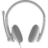 HP003U | Beyaz-Gri | Telefon Kulaklığı | USB Bağlantı | Gürültü Önleyici Mikrofon - Standart