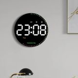 Hpytech 10 İnç Yuvarlak Led Dijital Duvar Saati Uzaktan Kumandalı Siyah