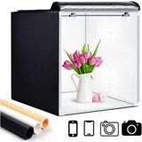 Hpytech 60X60X60 Ürün Fotoğraf Çekim Kabini Seti - LED Işıklı, Fonlu, Taşınabilir Stüdyo Çadır - Beyaz