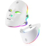 Hpytech 7 Renkli LED Işık Terapisi Yüz ve Boyun Maskesi - Kablosuz Dokunmatik Cilt Yenileme & Akne Karşıtı Güzellik Cihazı (Şarjlı) - Beyaz