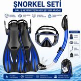 Hpytech Ayarlanabilir Şnorkel Seti Dalış Maskesi Palet ve Kuru Şnorkel Takımı Yetişkin Deniz Havuz Seti ( S-M / L-Xl ) - Çok Renkli