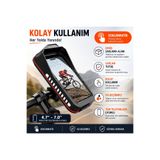 HPYTECH Bisiklet Motosiklet Telefon Tutucu Çanta – Dokunmatik Ekranlı, Su Geçirmez, Gidon Uyumlu Telefon Kılıfı
